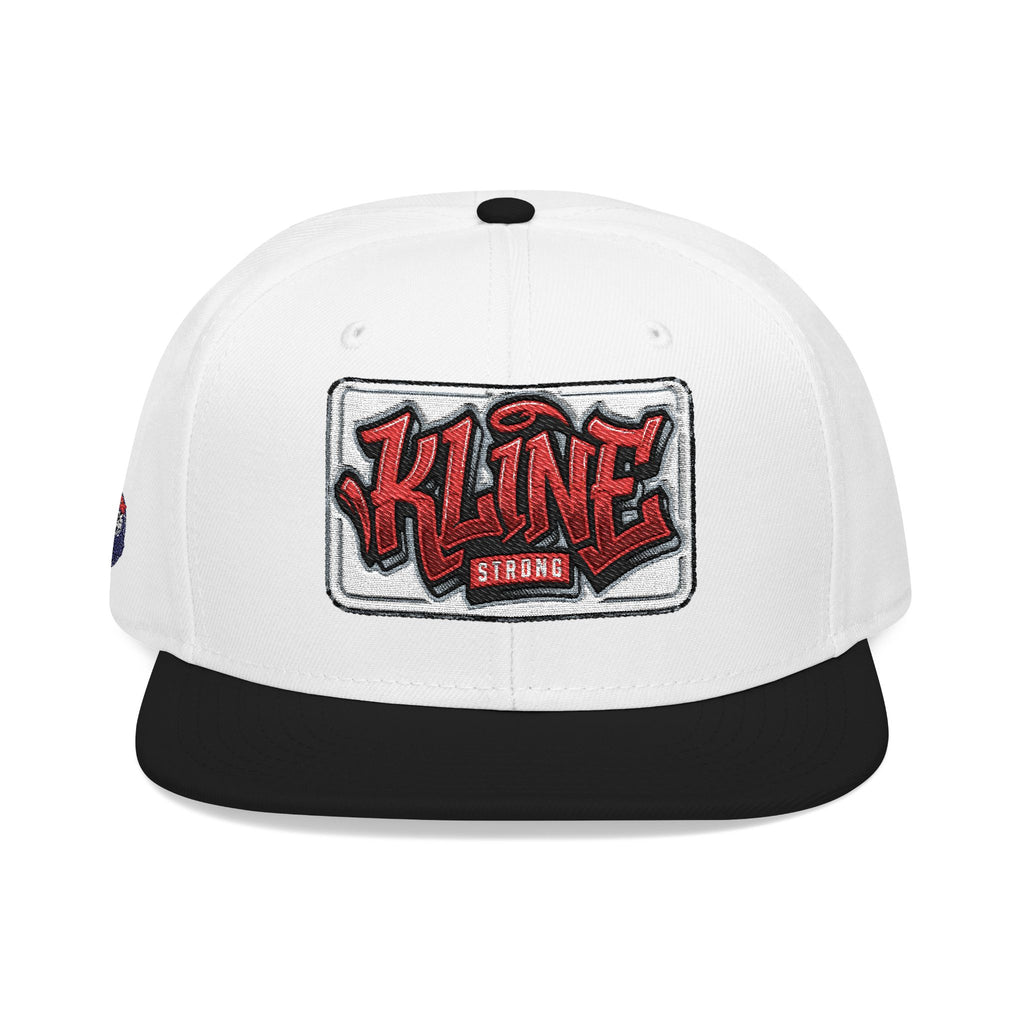 Embroidered Street Patch Snapback Hat — Red Graffiti Logo