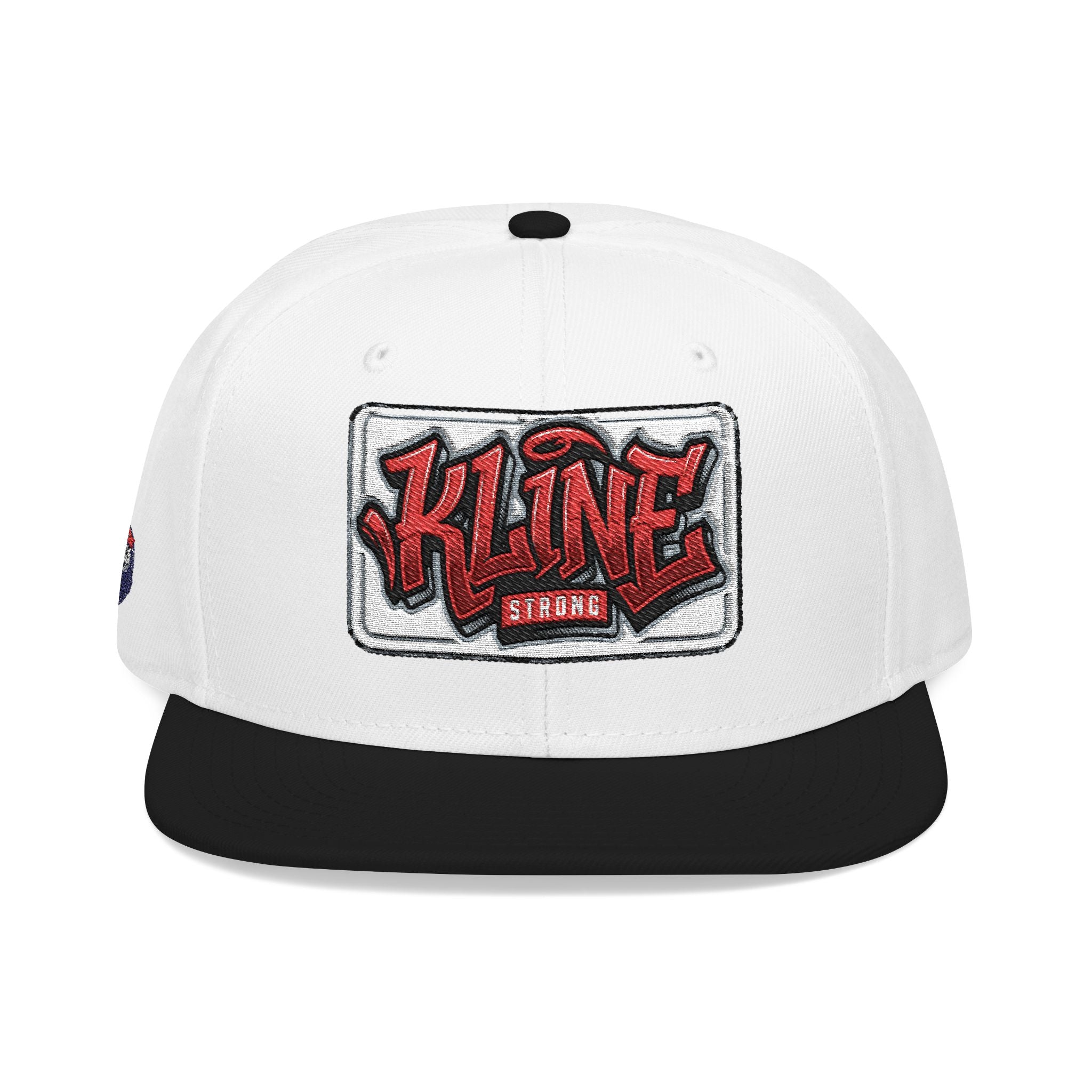 Embroidered Street Patch Snapback Hat — Red Graffiti Logo
