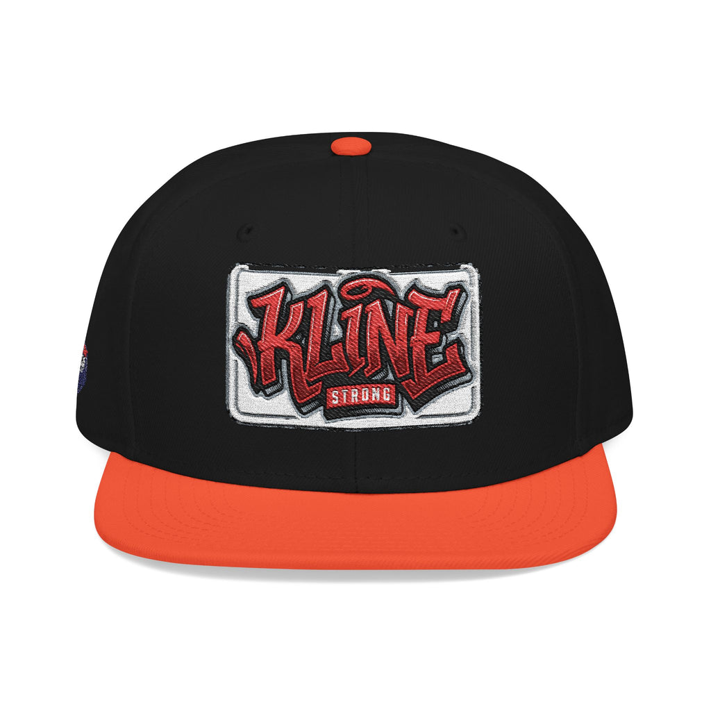 Embroidered Street Patch Snapback Hat — Red Graffiti Logo