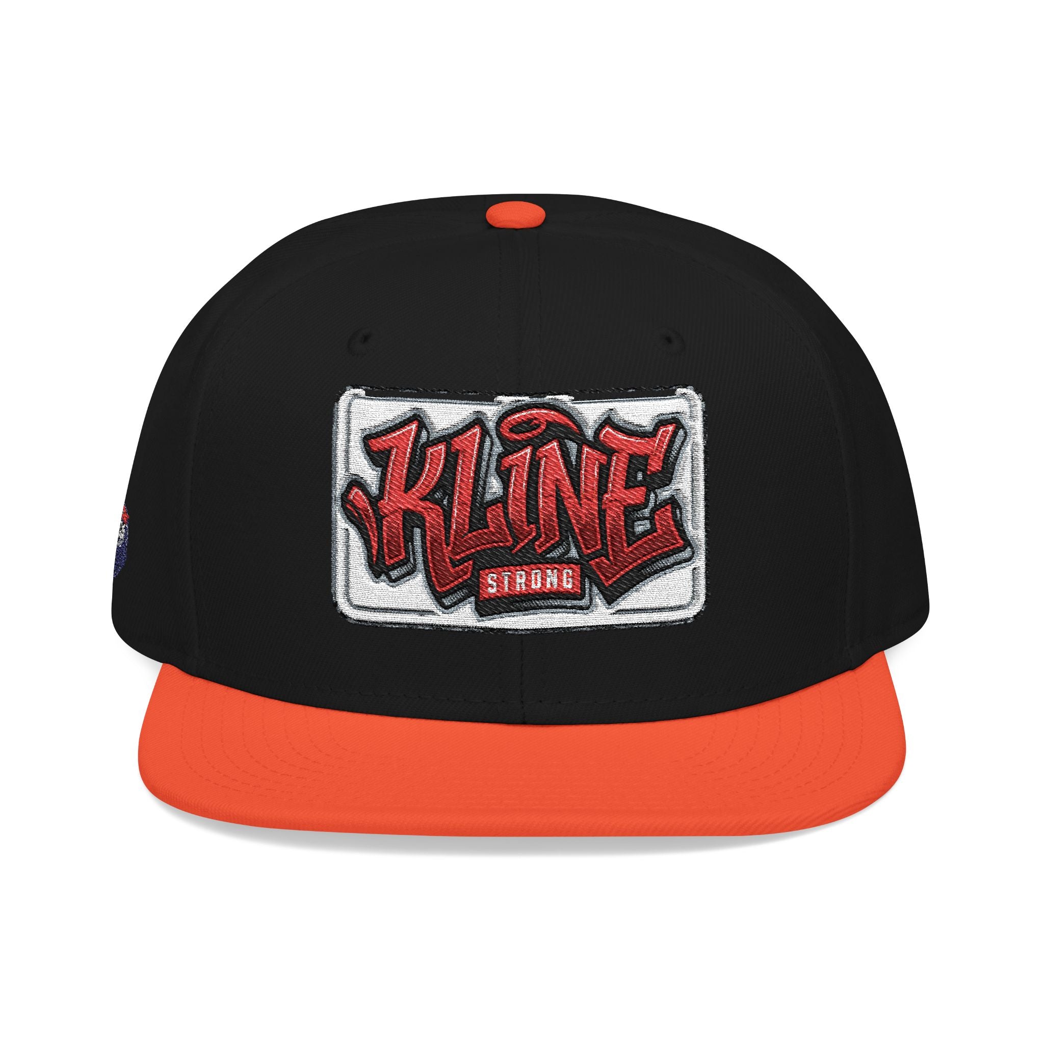 Embroidered Street Patch Snapback Hat — Red Graffiti Logo