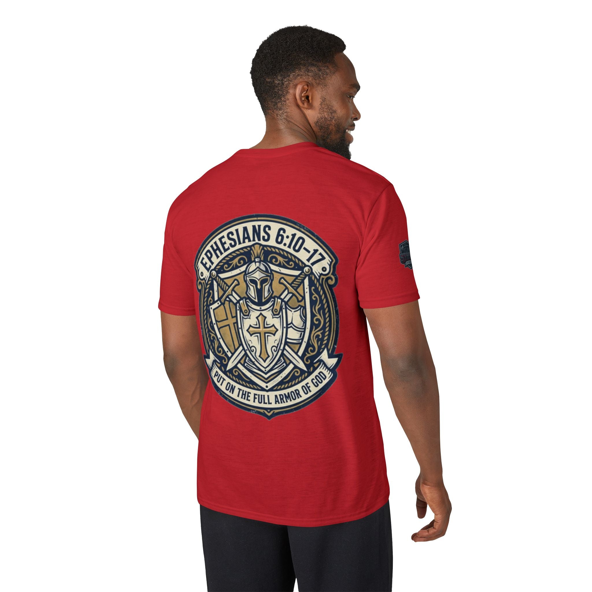 Christian Gym T-Shirt — "Lift It All Anyway" / Ephesians 6:10–17 Armor of God Fitness Tee