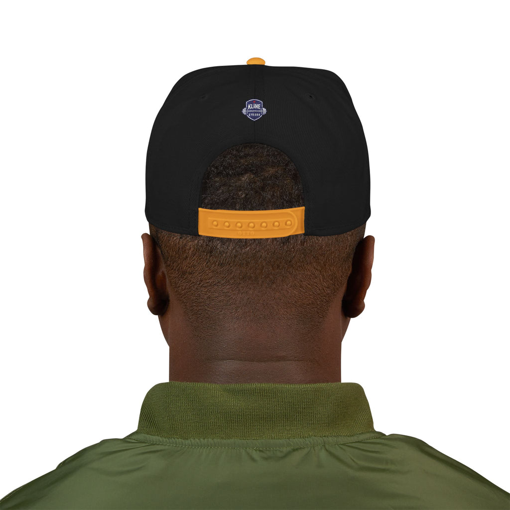 Embroidered Street Patch Snapback Hat — Red Graffiti Logo
