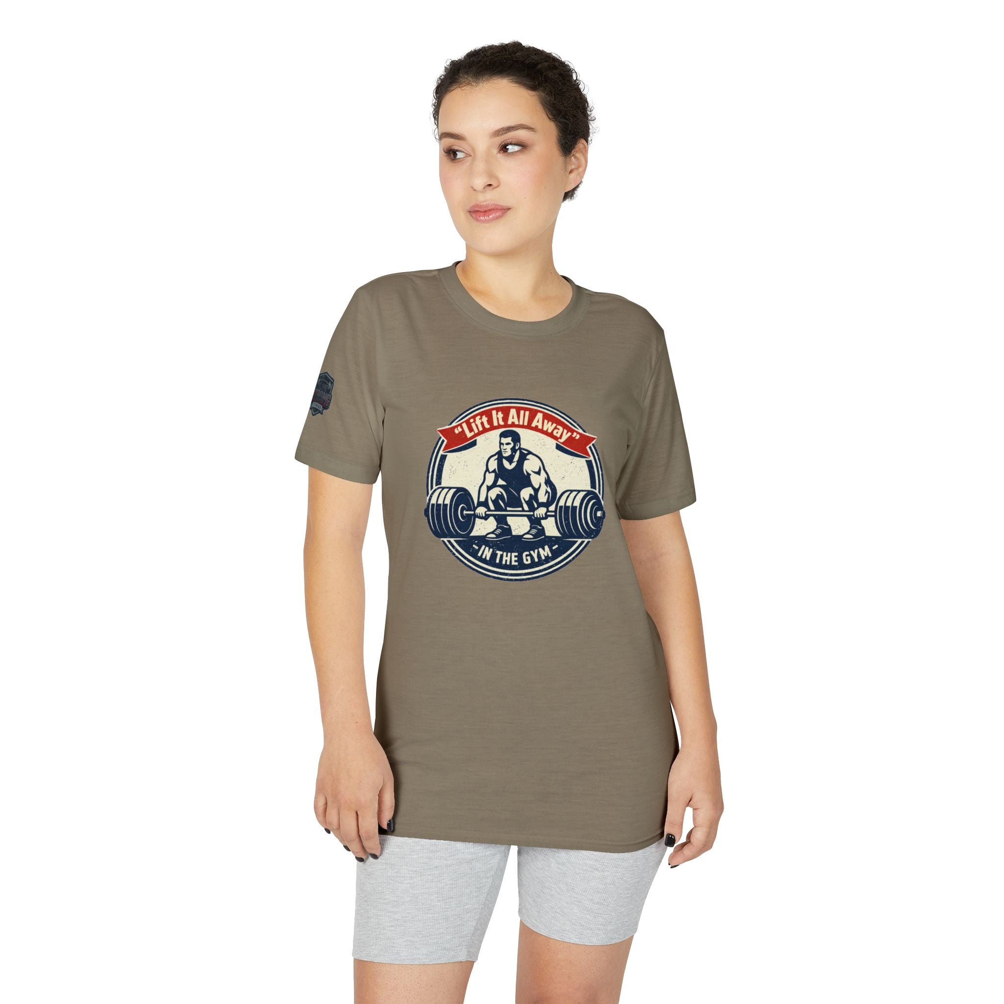 Christian Gym T-Shirt — "Lift It All Anyway" / Ephesians 6:10–17 Armor of God Fitness Tee