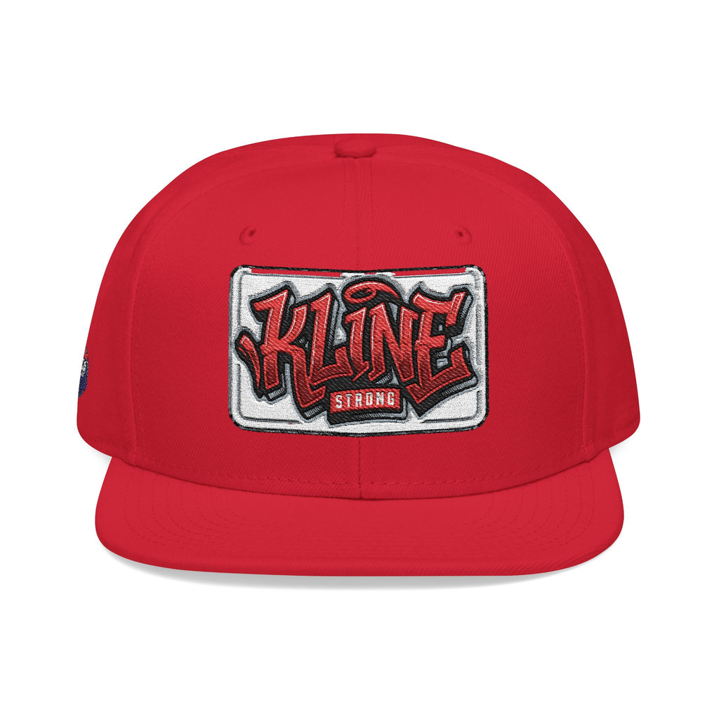 Embroidered Street Patch Snapback Hat — Red Graffiti Logo