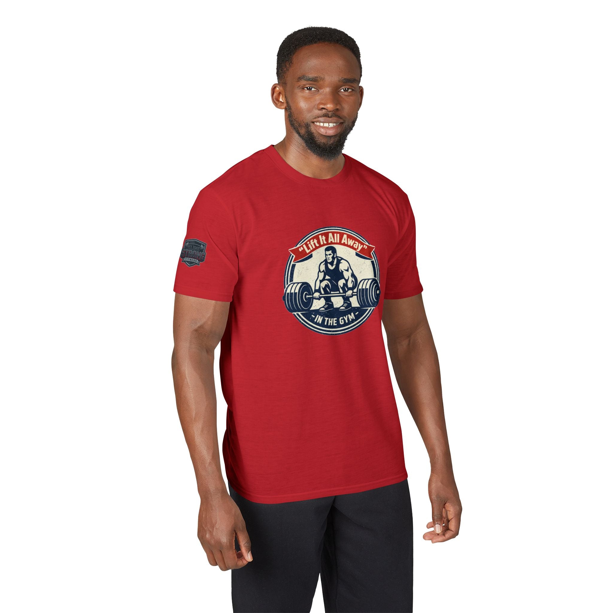 Christian Gym T-Shirt — "Lift It All Anyway" / Ephesians 6:10–17 Armor of God Fitness Tee