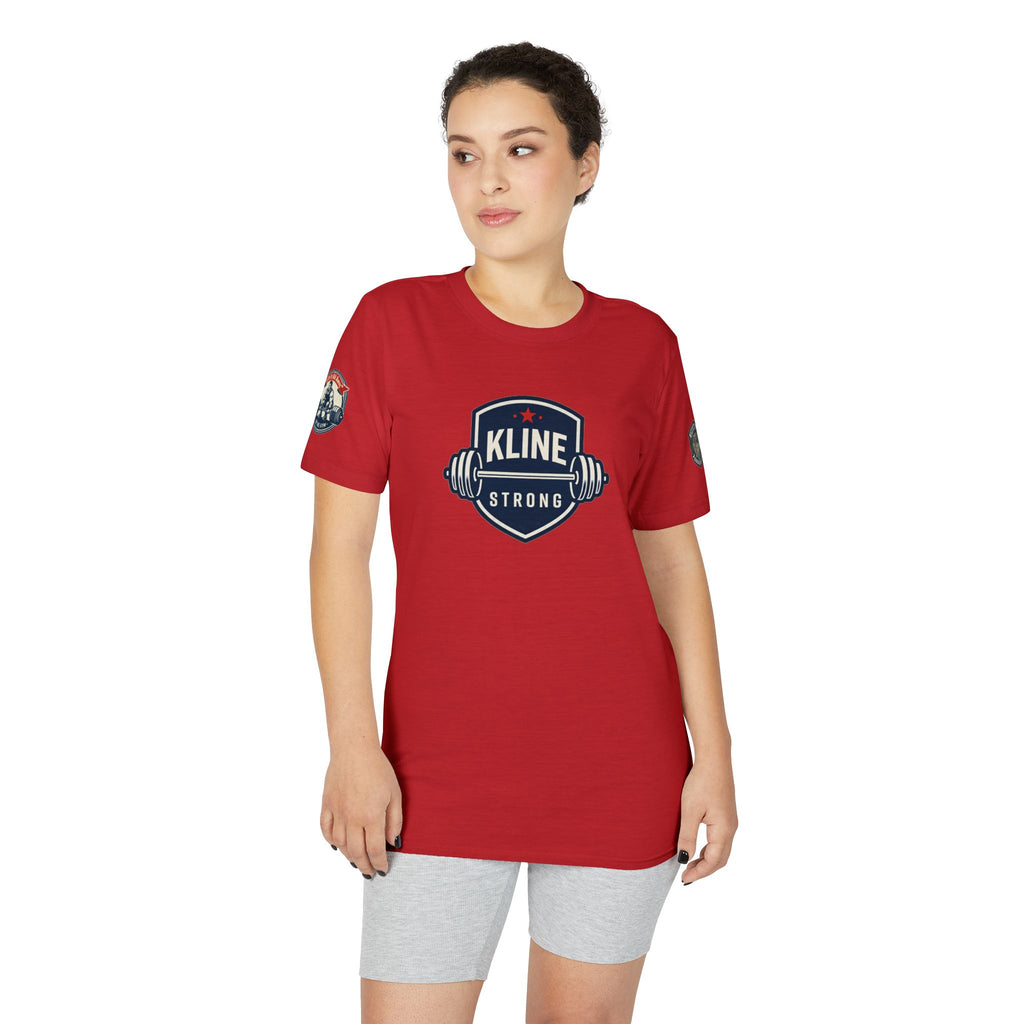 Performance T-Shirt — "Kline Strong" Fitness Tee with Motivational Back Patch: "The Hardest Struggles Come Before The Biggest Blessings"
