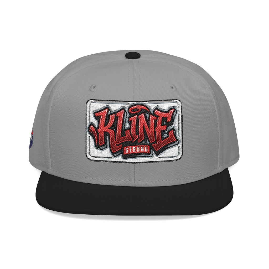 Embroidered Street Patch Snapback Hat — Red Graffiti Logo