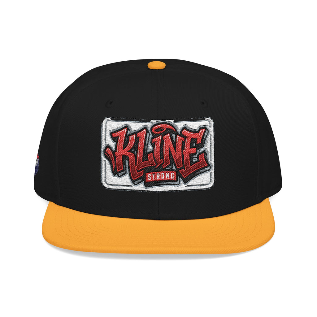 Embroidered Street Patch Snapback Hat — Red Graffiti Logo