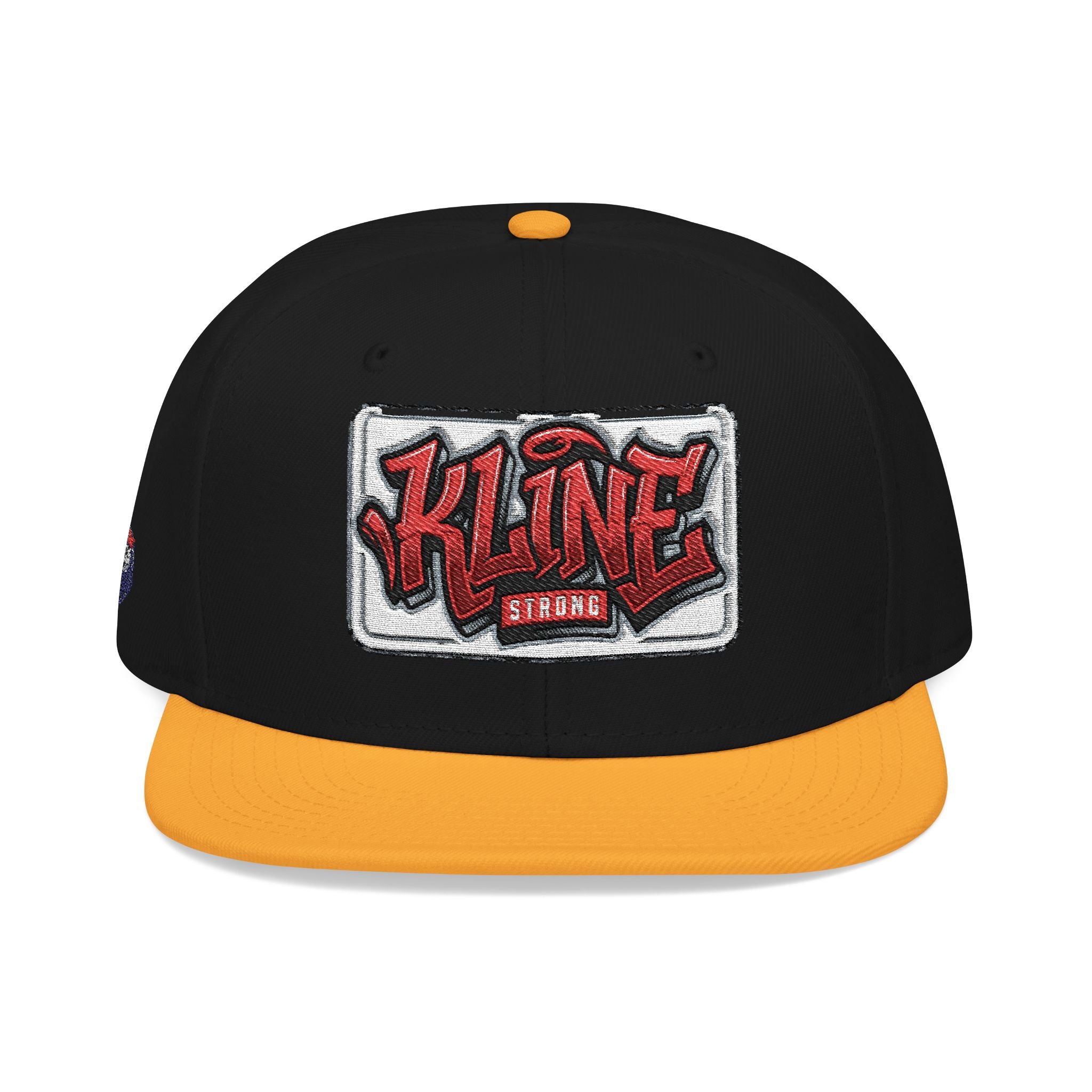 Embroidered Street Patch Snapback Hat — Red Graffiti Logo
