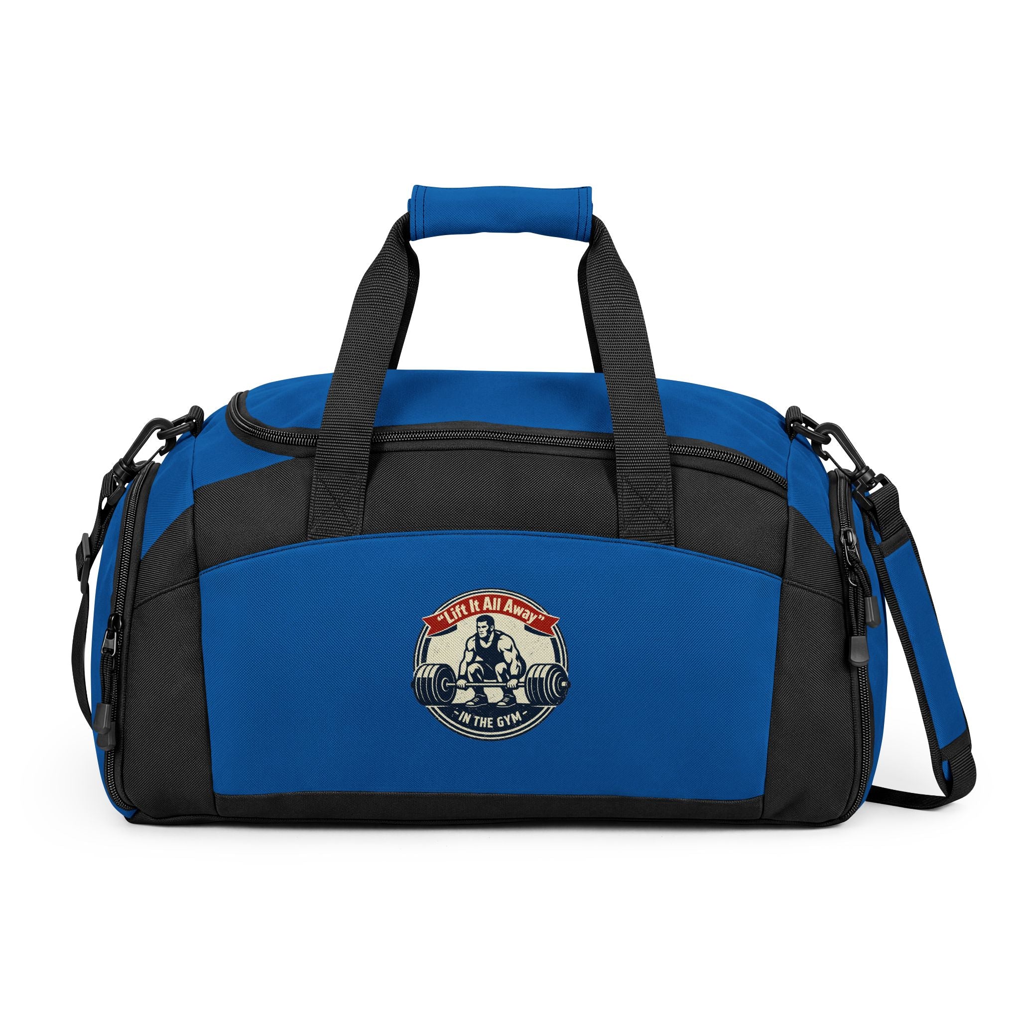 Classic Canvas Gym Bag with Vintage Motorcycle Patch