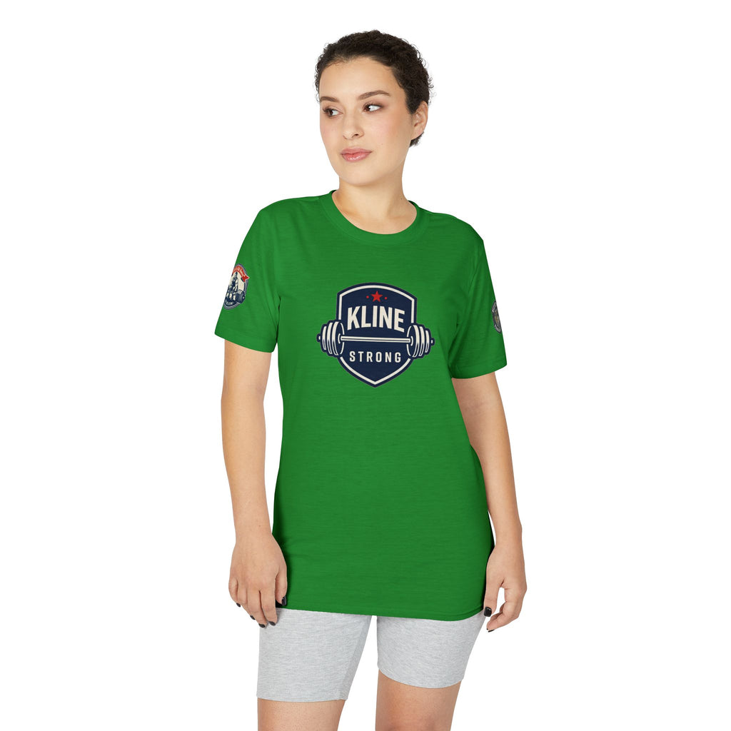 Performance T-Shirt — "Kline Strong" Fitness Tee with Motivational Back Patch: "The Hardest Struggles Come Before The Biggest Blessings"