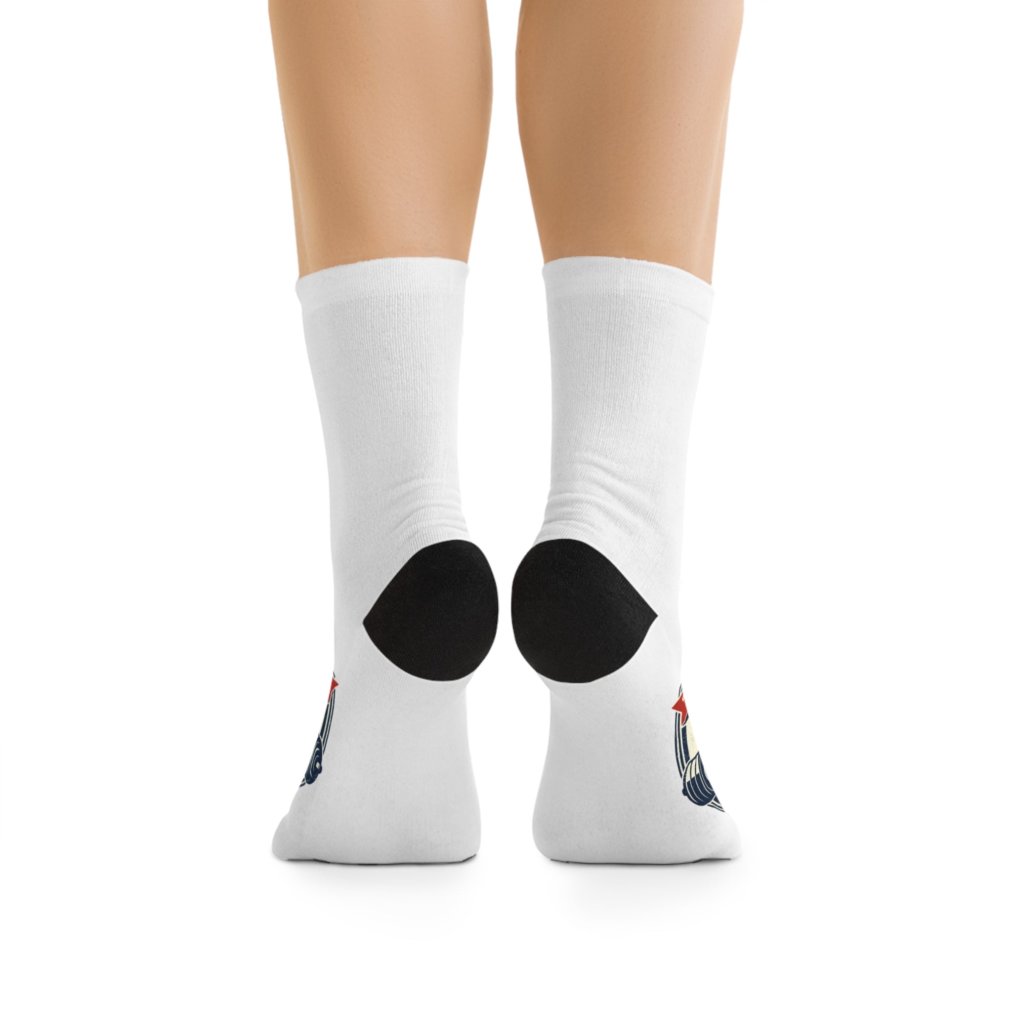 Gym Motivation Socks — "Lift Half, Lift All" Recycled Poly Athletic Crew Socks