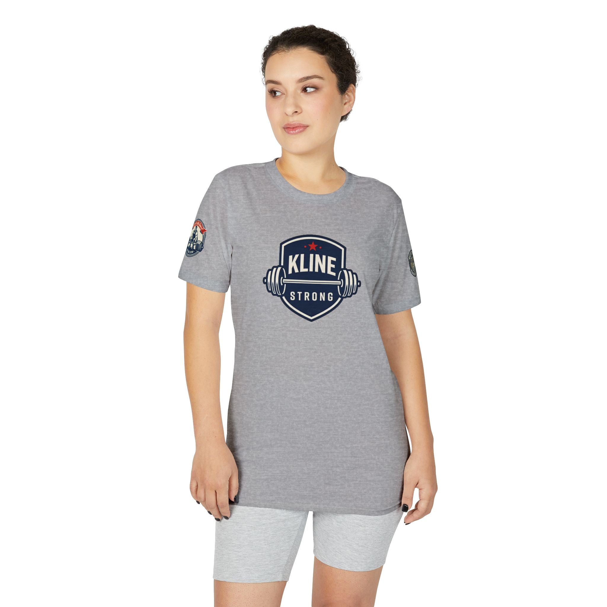 Performance T-Shirt — "Kline Strong" Fitness Tee with Motivational Back Patch: "The Hardest Struggles Come Before The Biggest Blessings"