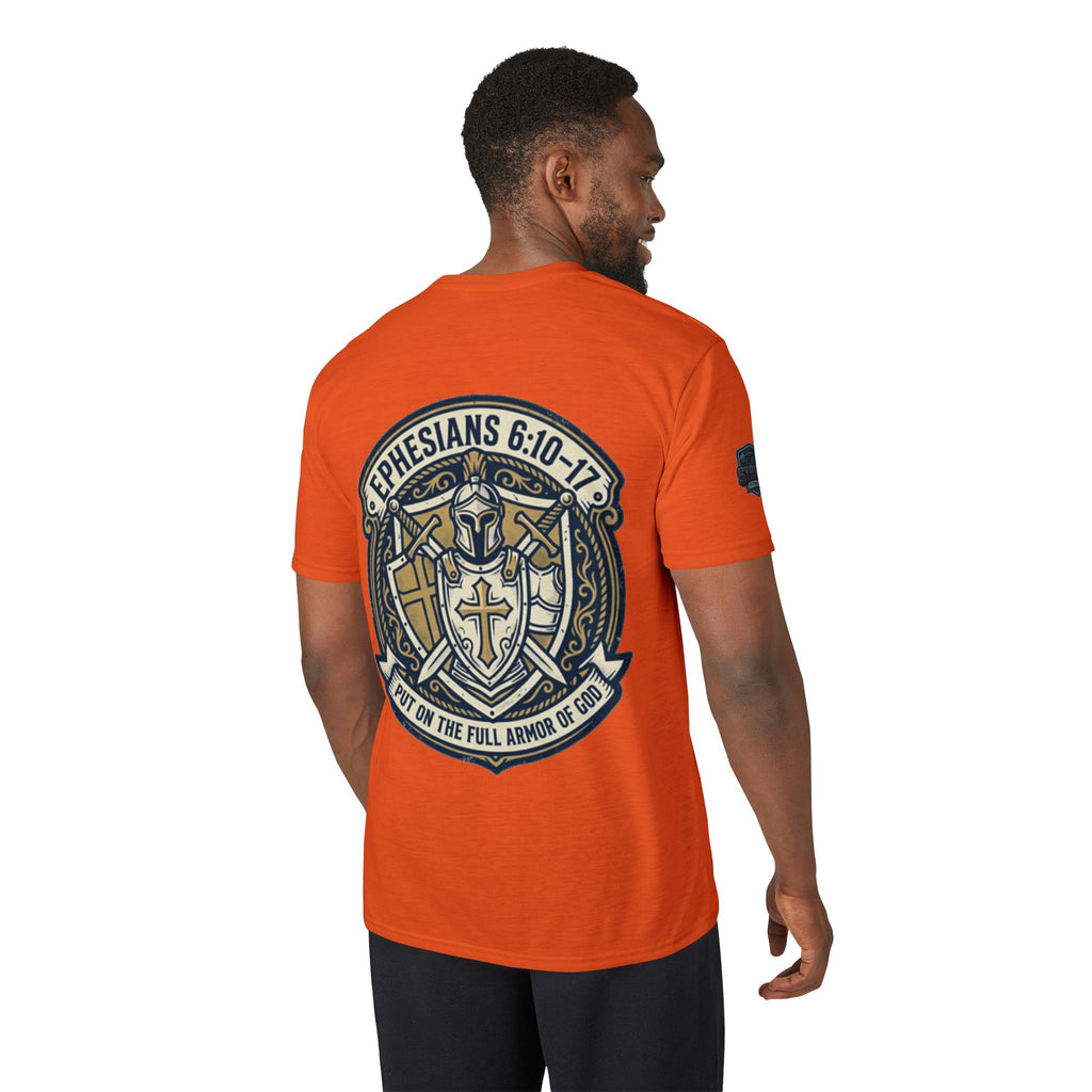 Christian Gym T-Shirt — "Lift It All Anyway" / Ephesians 6:10–17 Armor of God Fitness Tee