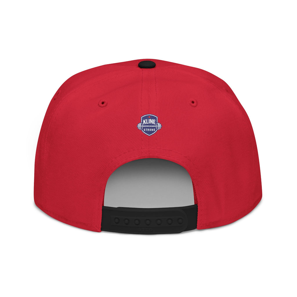 Embroidered Street Patch Snapback Hat — Red Graffiti Logo