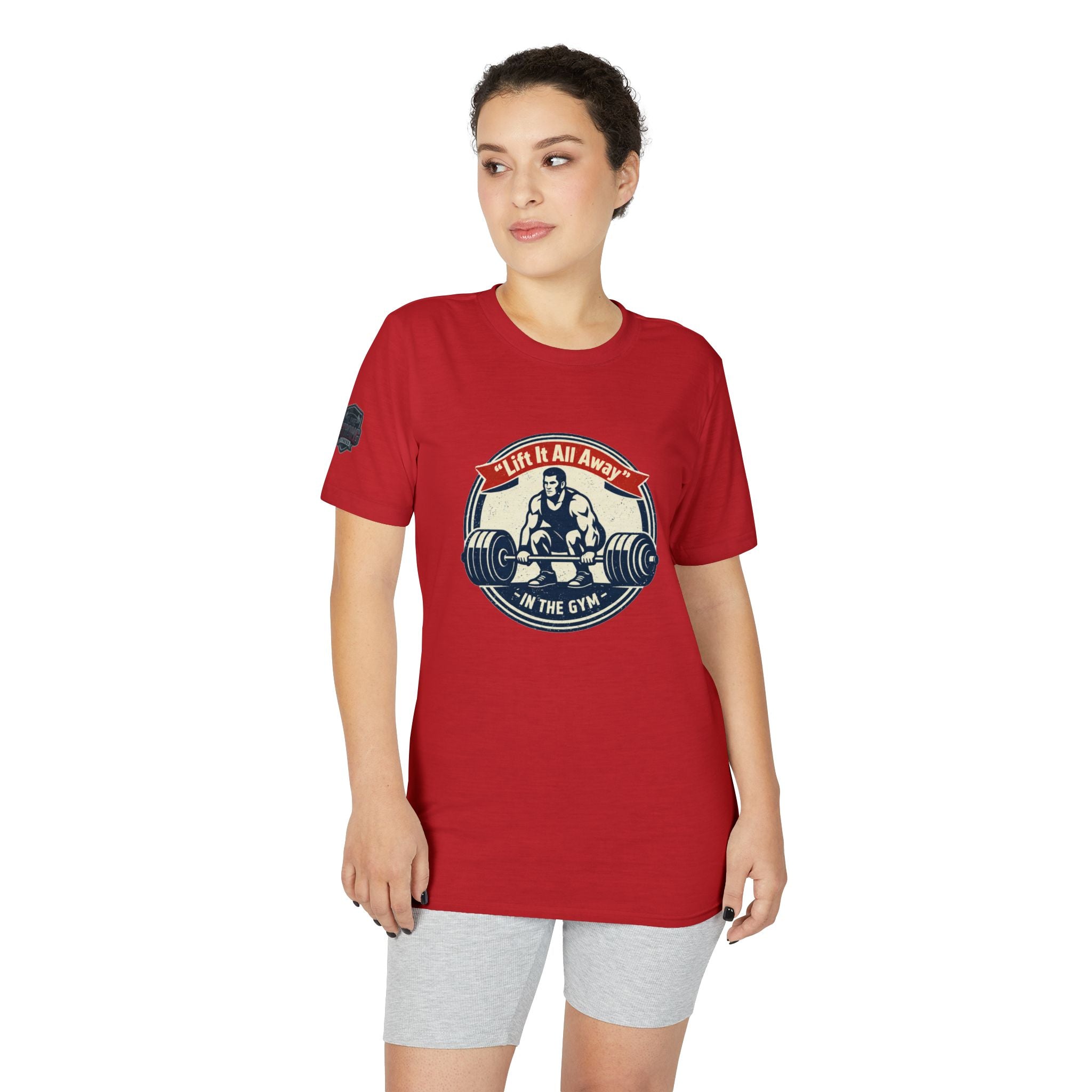 Christian Gym T-Shirt — "Lift It All Anyway" / Ephesians 6:10–17 Armor of God Fitness Tee