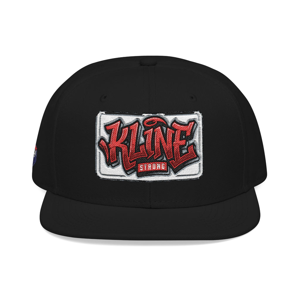 Embroidered Street Patch Snapback Hat — Red Graffiti Logo
