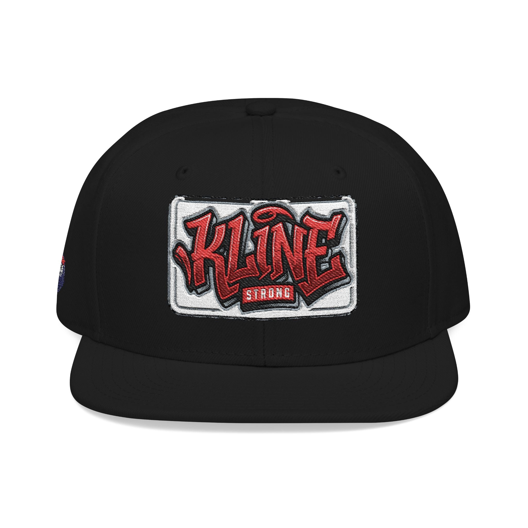 Embroidered Street Patch Snapback Hat — Red Graffiti Logo
