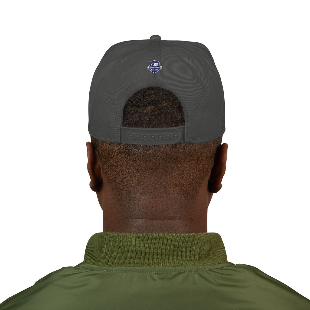 Embroidered Street Patch Snapback Hat — Red Graffiti Logo