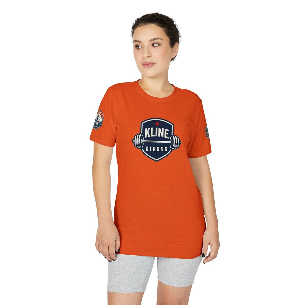 Performance T-Shirt — "Kline Strong" Fitness Tee with Motivational Back Patch: "The Hardest Struggles Come Before The Biggest Blessings"
