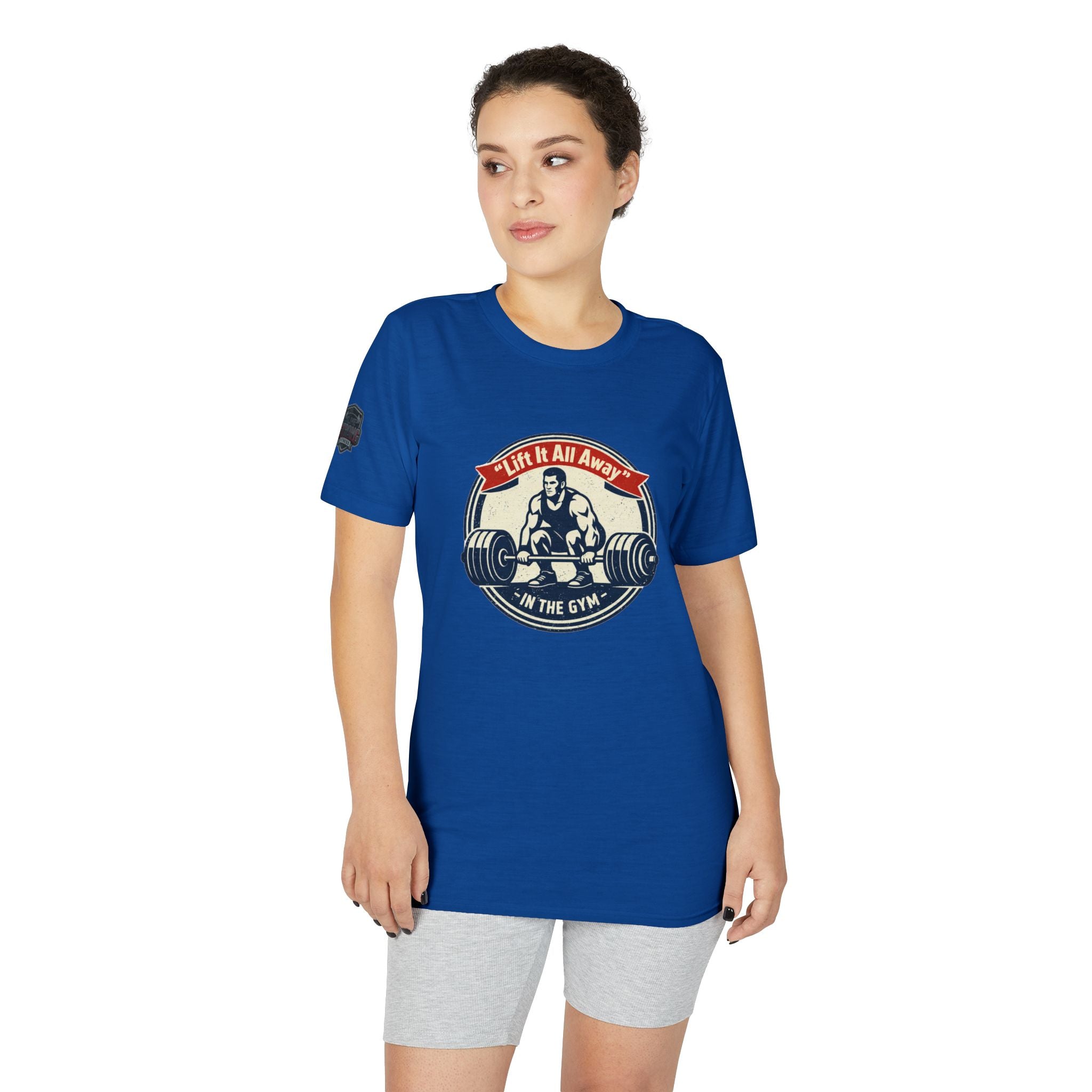Christian Gym T-Shirt — "Lift It All Anyway" / Ephesians 6:10–17 Armor of God Fitness Tee
