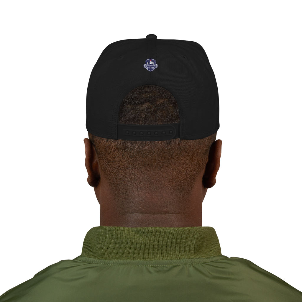 Embroidered Street Patch Snapback Hat — Red Graffiti Logo