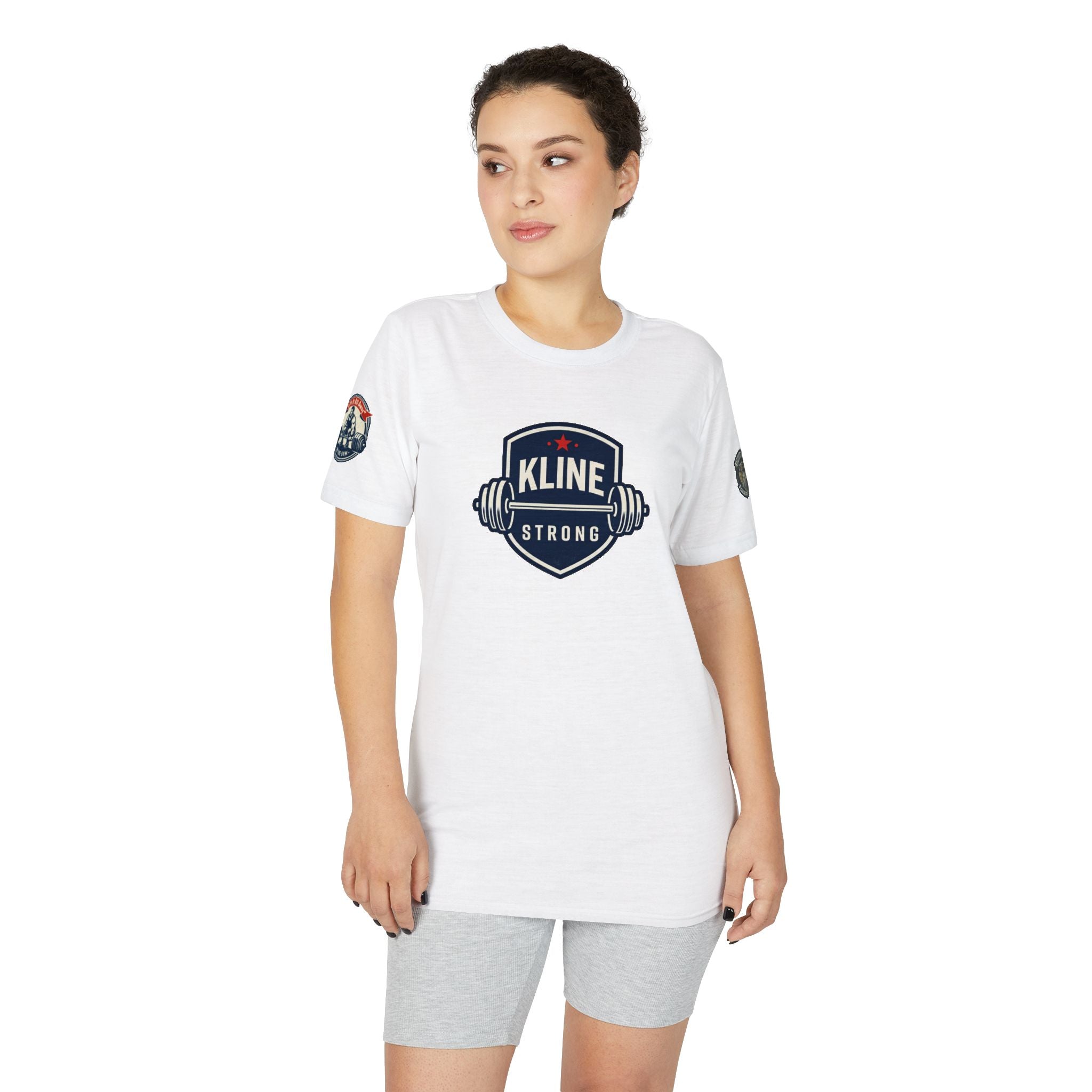 Performance T-Shirt — "Kline Strong" Fitness Tee with Motivational Back Patch: "The Hardest Struggles Come Before The Biggest Blessings"