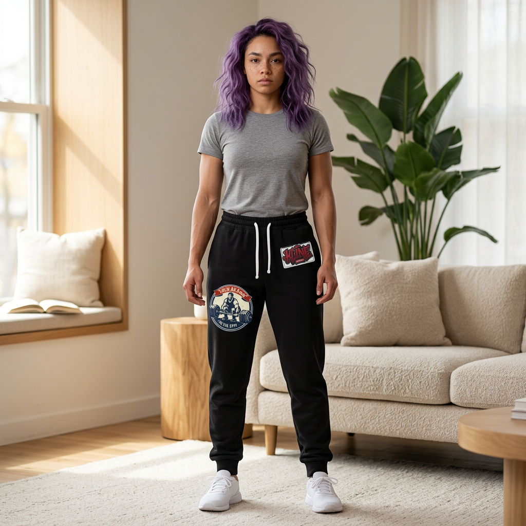 Gym Vintage Patch Joggers — "Lift If Any Doubt" Athletic Sweatpants