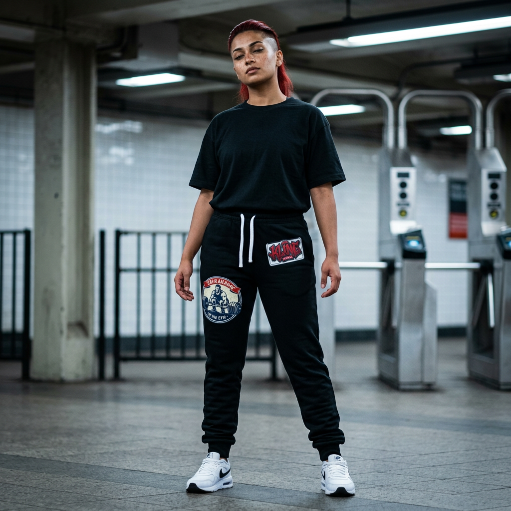 Gym Vintage Patch Joggers — "Lift If Any Doubt" Athletic Sweatpants