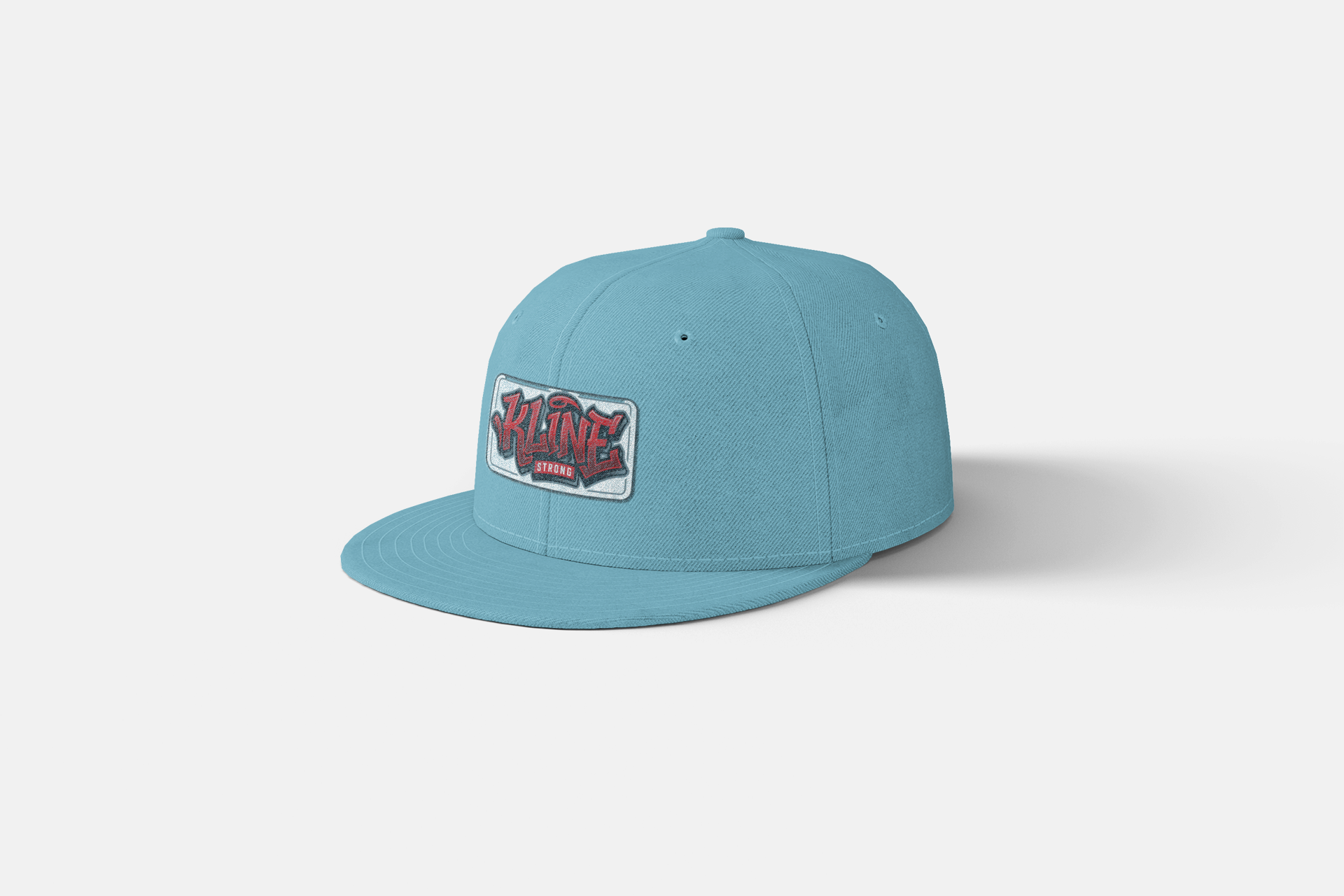 Embroidered Street Patch Snapback Hat — Red Graffiti Logo
