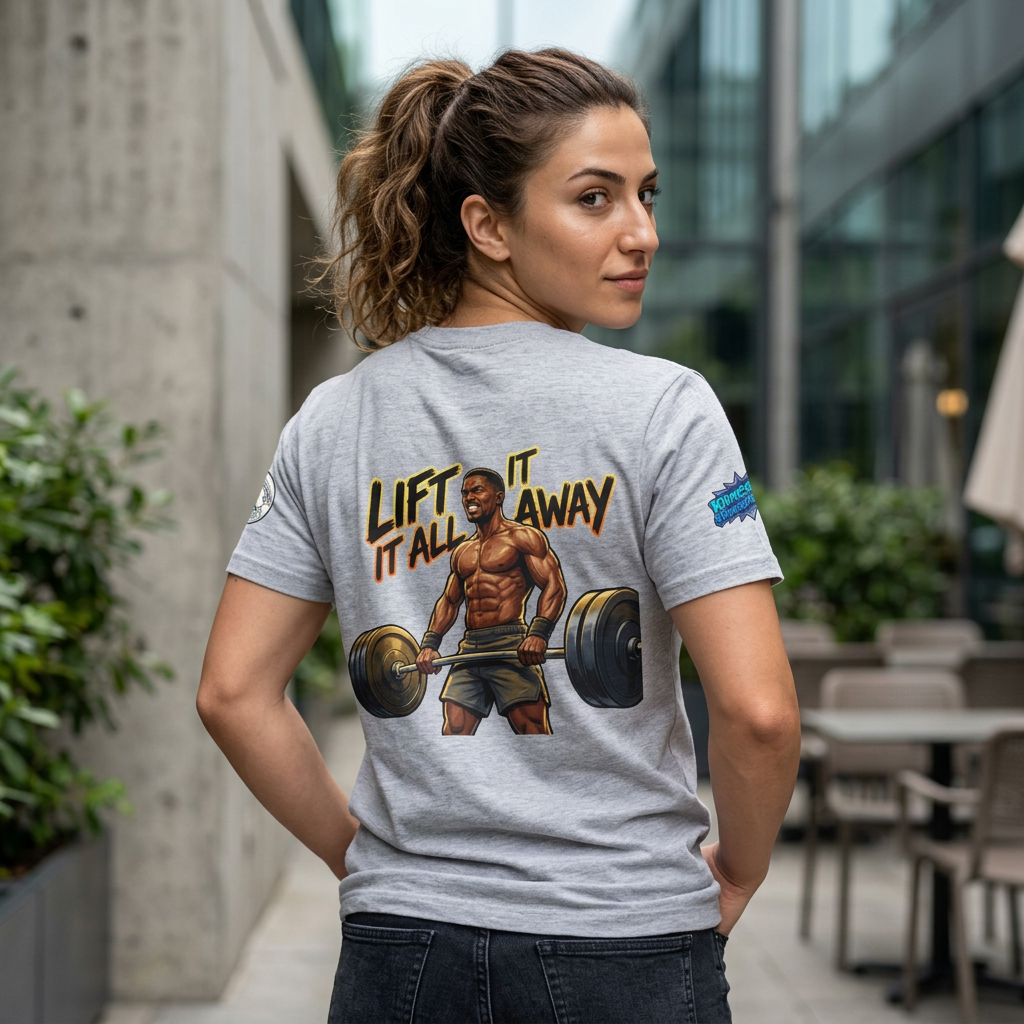 Lift It All Away Weightlifting Performance T‑Shirt — Rune Strong Gym Tee