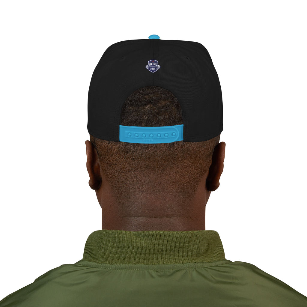 Embroidered Street Patch Snapback Hat — Red Graffiti Logo