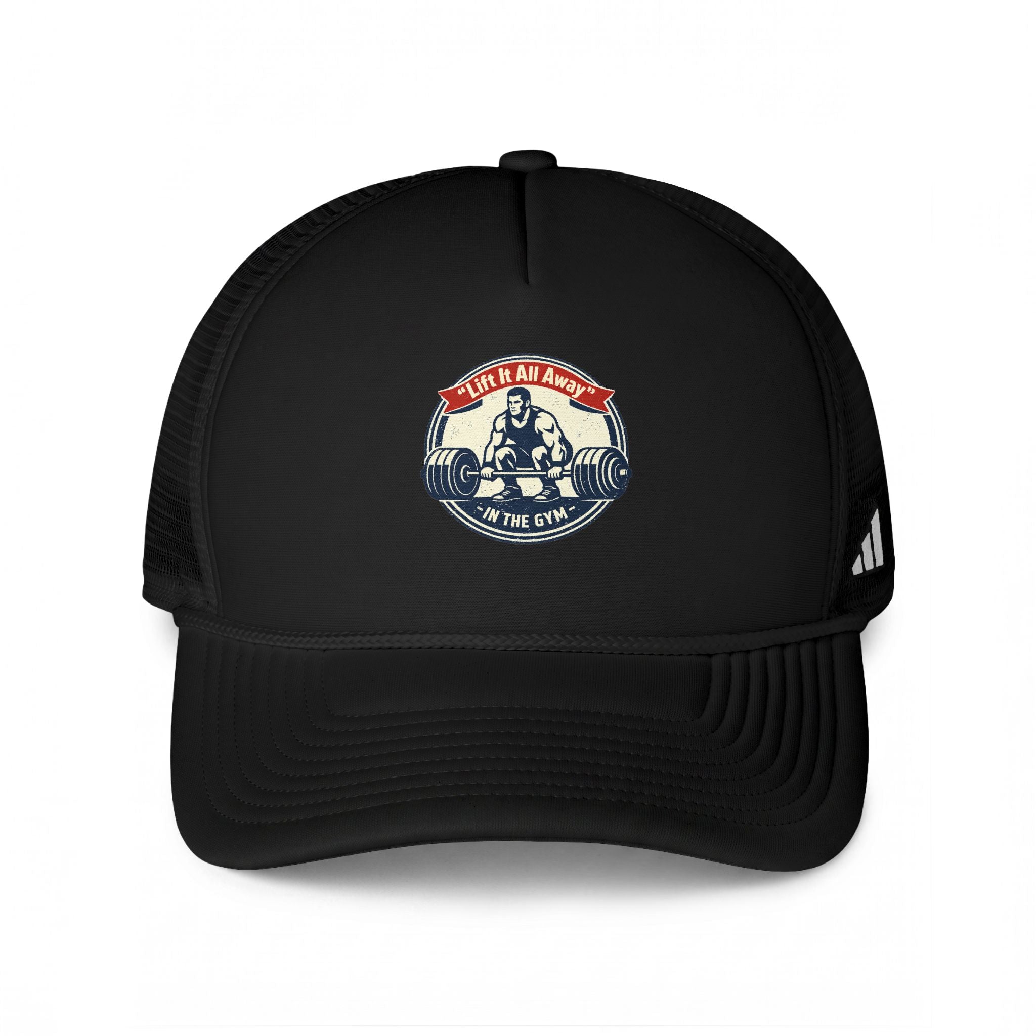 Weightlifting Trucker Hat — Lift or Be Squatted Vintage Patch