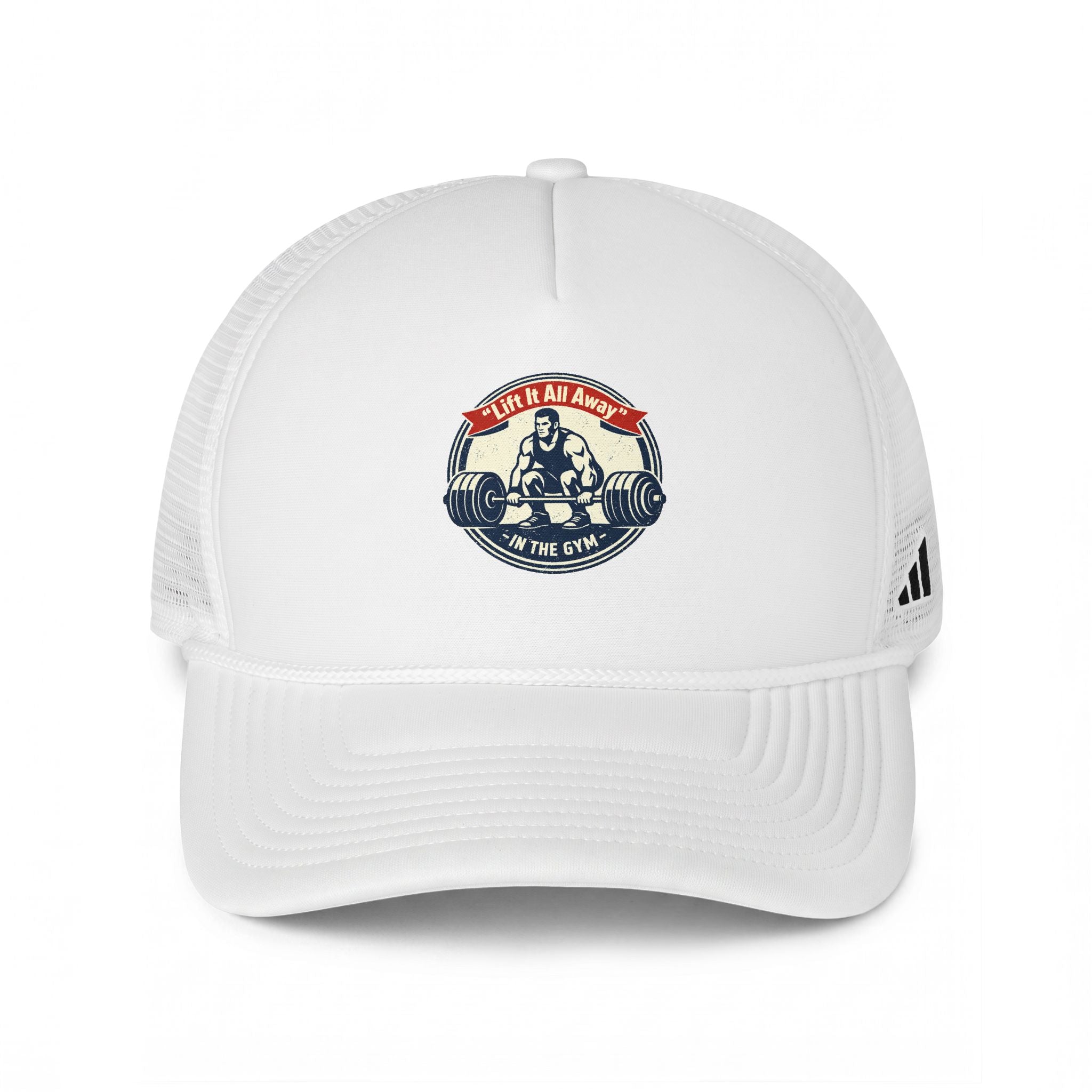 Weightlifting Trucker Hat — Lift or Be Squatted Vintage Patch