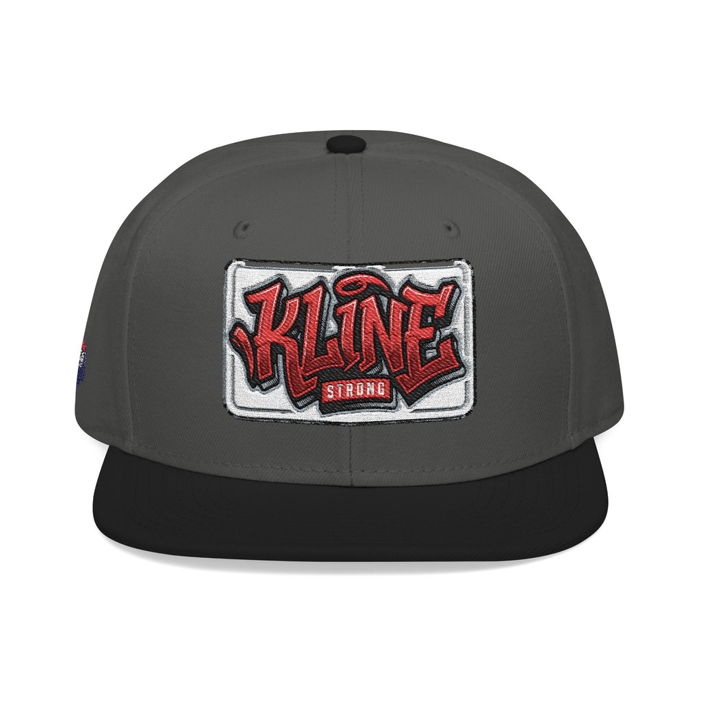 Embroidered Street Patch Snapback Hat — Red Graffiti Logo