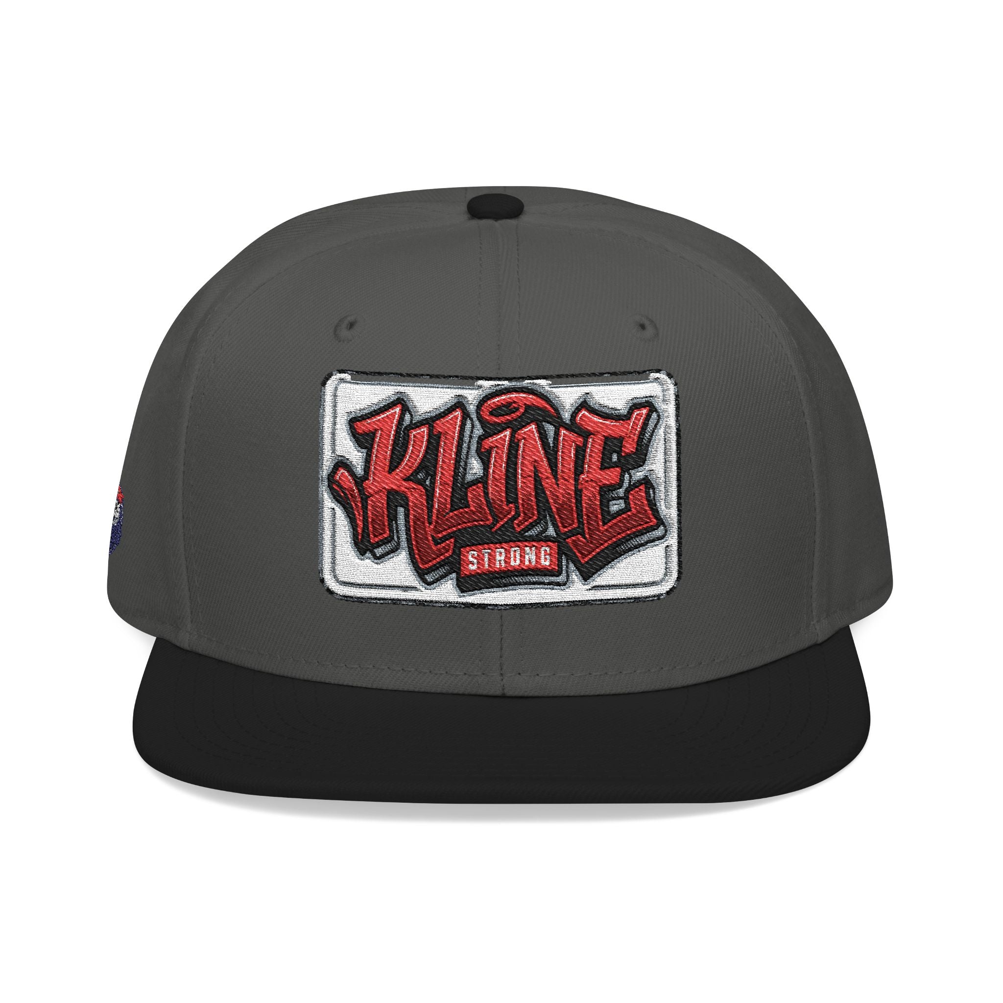 Embroidered Street Patch Snapback Hat — Red Graffiti Logo