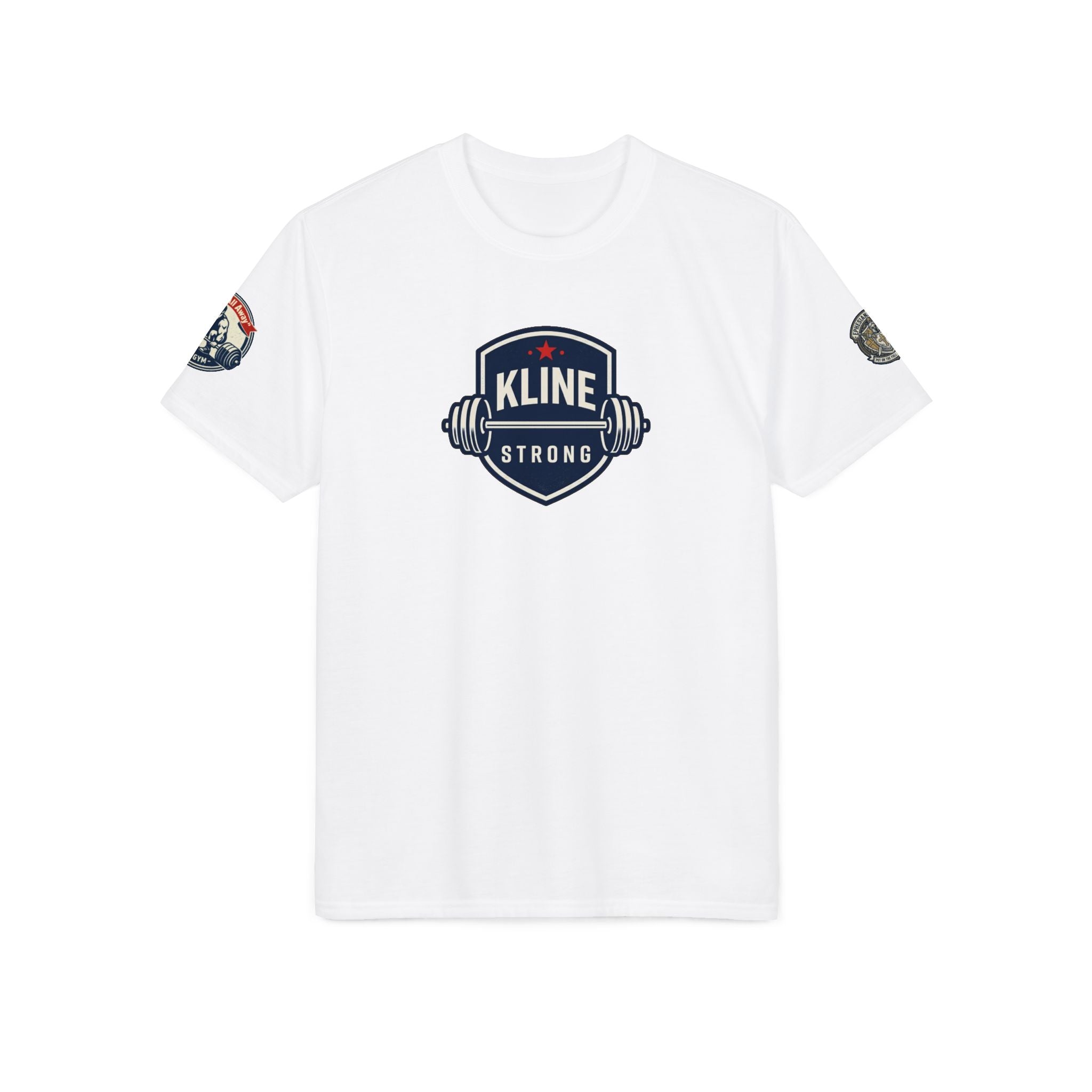 Performance T-Shirt — "Kline Strong" Fitness Tee with Motivational Back Patch: "The Hardest Struggles Come Before The Biggest Blessings"