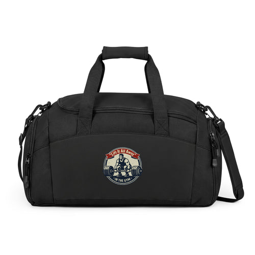 Classic Canvas Gym Bag with Vintage Motorcycle Patch