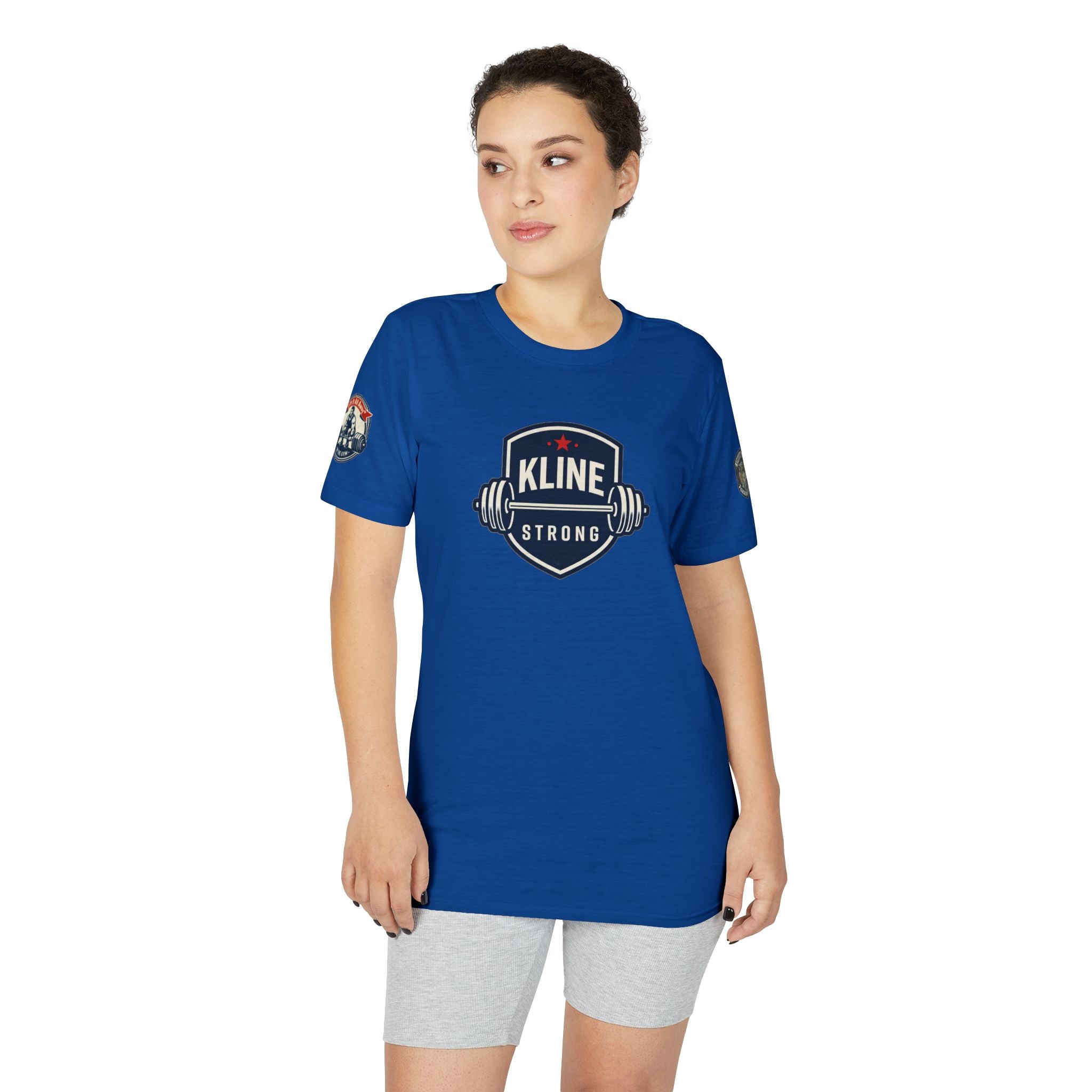 Performance T-Shirt — "Kline Strong" Fitness Tee with Motivational Back Patch: "The Hardest Struggles Come Before The Biggest Blessings"