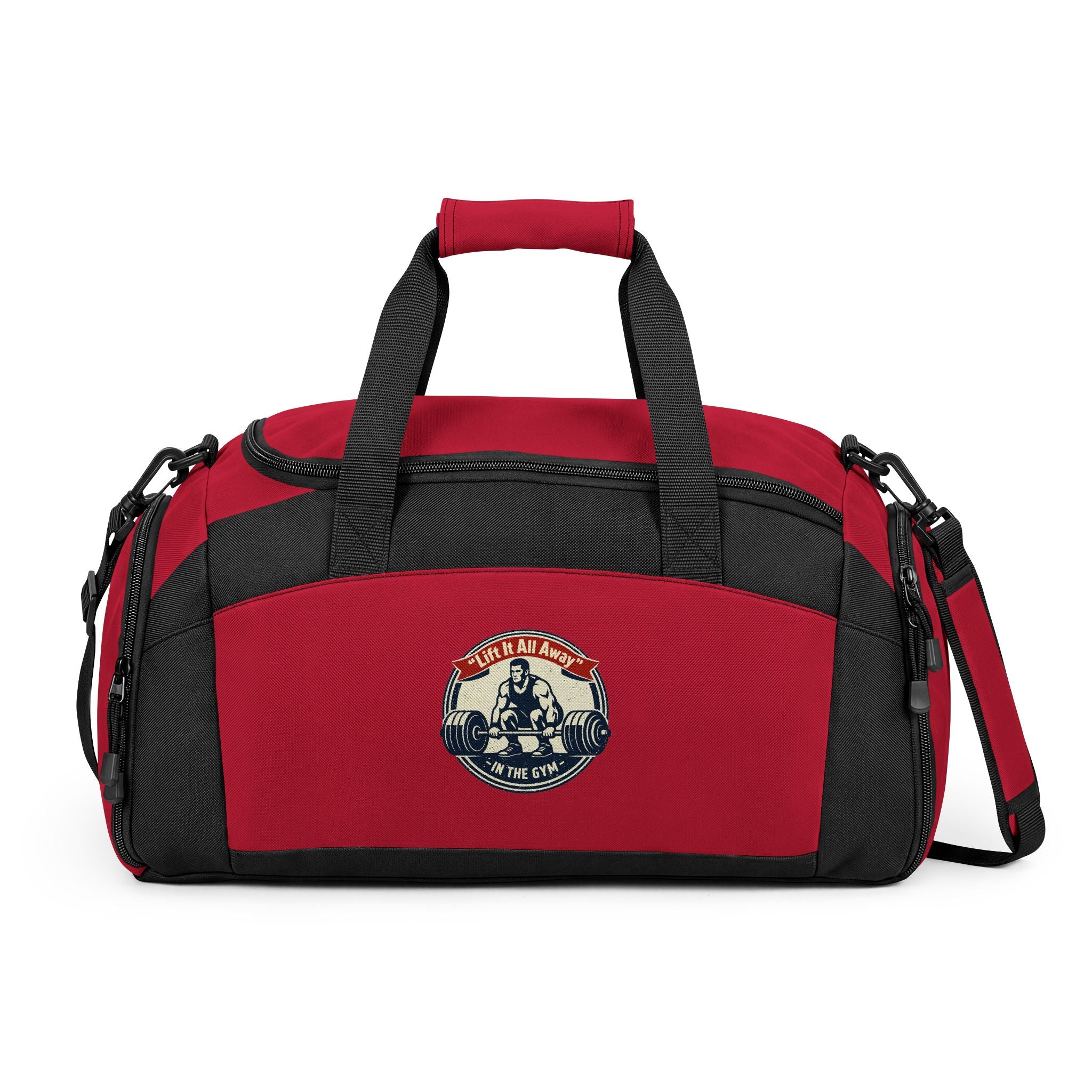 Classic Canvas Gym Bag with Vintage Motorcycle Patch