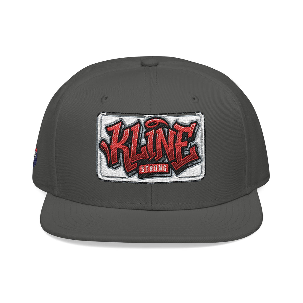 Embroidered Street Patch Snapback Hat — Red Graffiti Logo