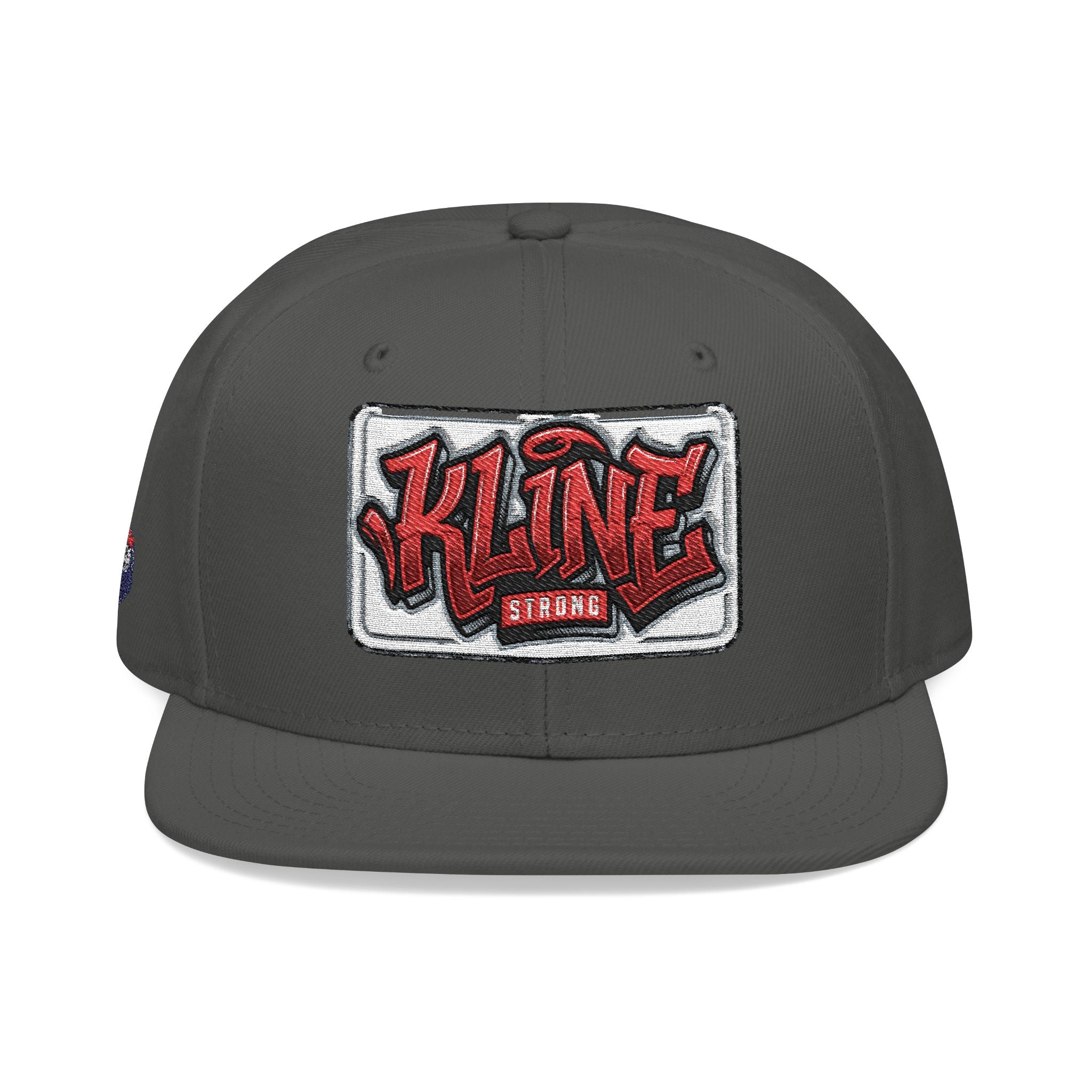 Embroidered Street Patch Snapback Hat — Red Graffiti Logo