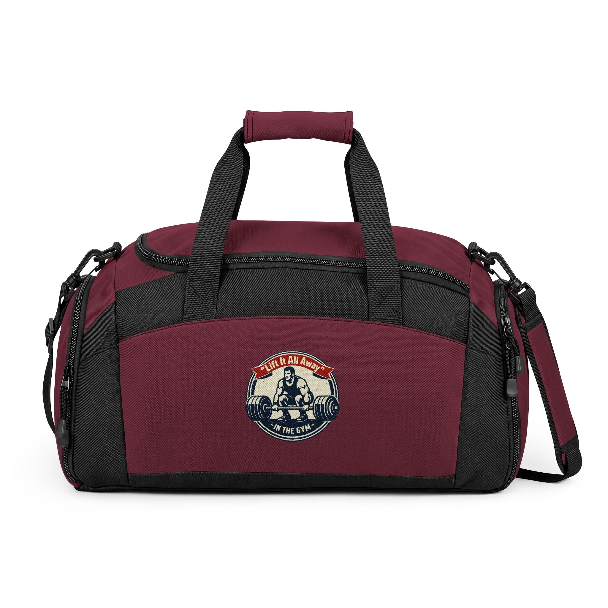 Classic Canvas Gym Bag with Vintage Motorcycle Patch