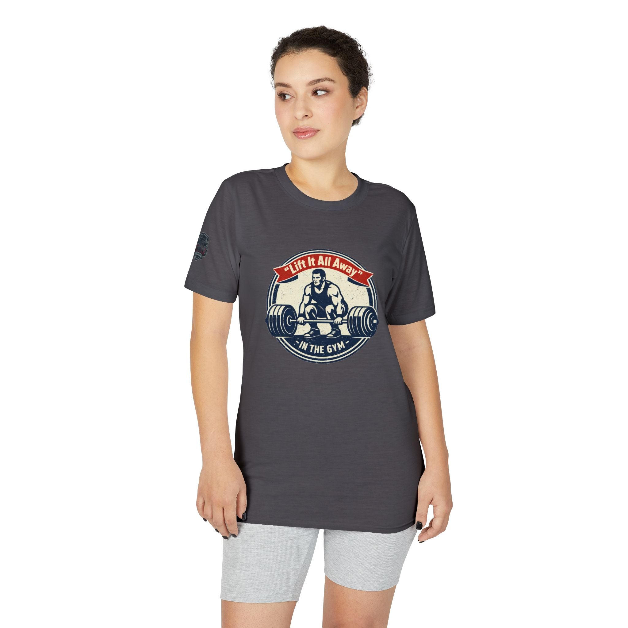 Christian Gym T-Shirt — "Lift It All Anyway" / Ephesians 6:10–17 Armor of God Fitness Tee
