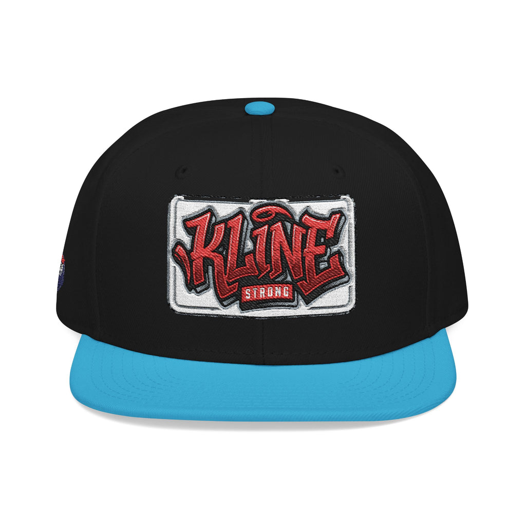 Embroidered Street Patch Snapback Hat — Red Graffiti Logo
