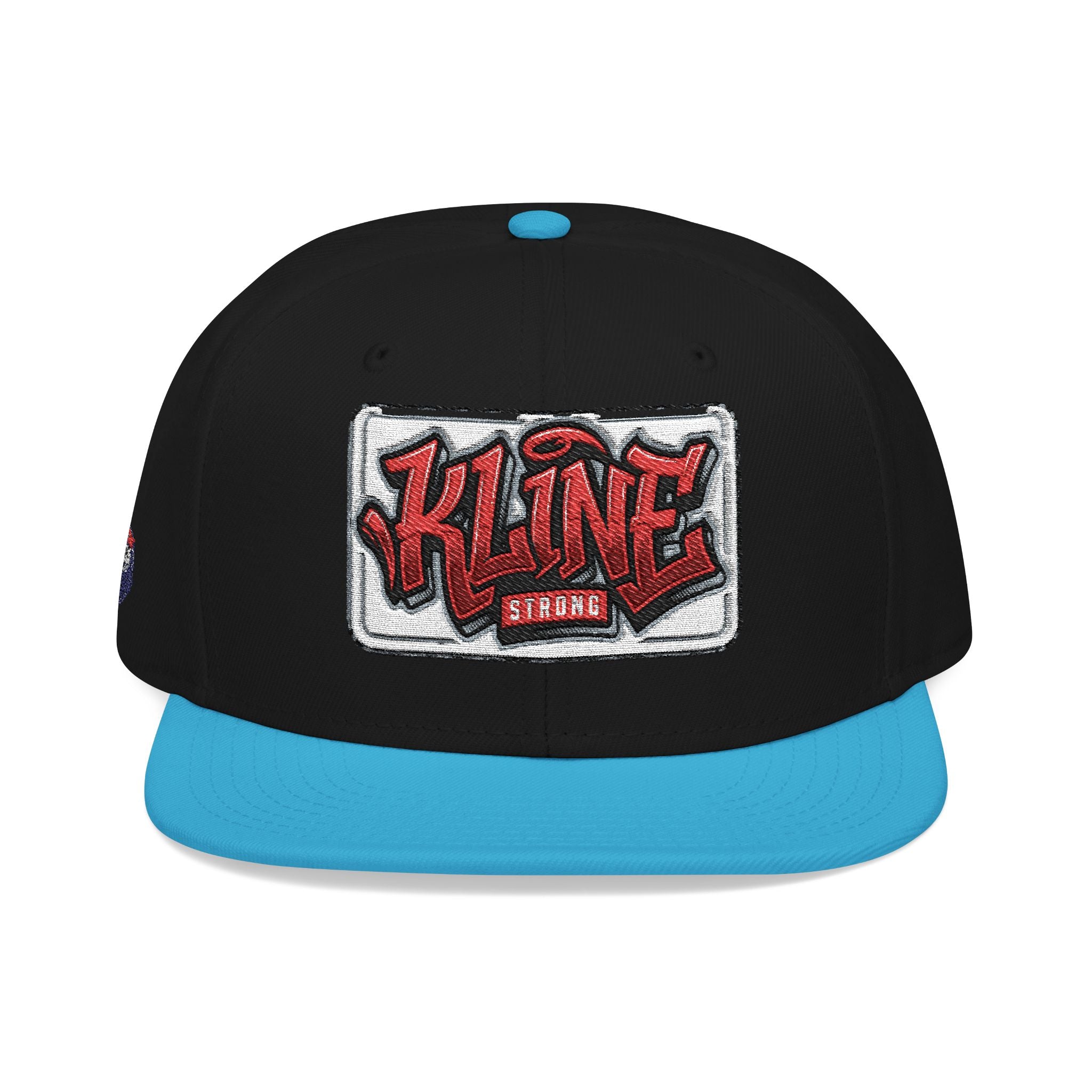 Embroidered Street Patch Snapback Hat — Red Graffiti Logo