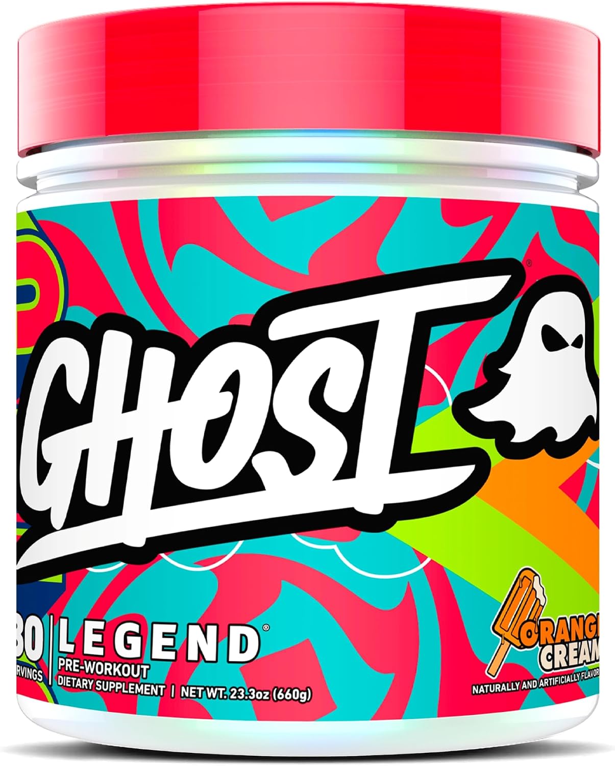 GHOST Legend Pre-Workout Powder, Sonic Cherry Limeade, 30 Servings | Pre-Workout with 300MG Caffeine, L-Citrulline, & Beta Alanine - Energy & Focus for Men & Women - Free of Soy, Sugar, & Gluten