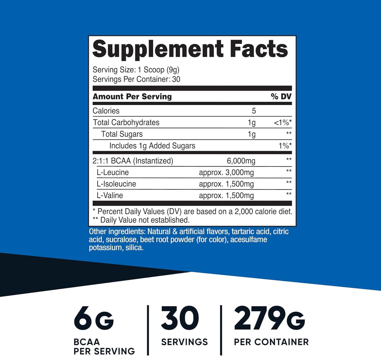 Nutricost BCAA Powder (Strawberry Kiwi, 90 Servings) - Optimal 2:1:1 Ratio