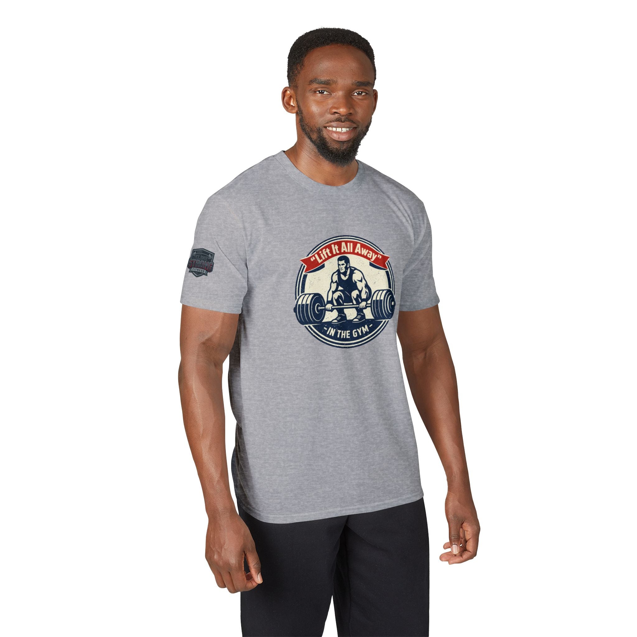 Christian Gym T-Shirt — "Lift It All Anyway" / Ephesians 6:10–17 Armor of God Fitness Tee