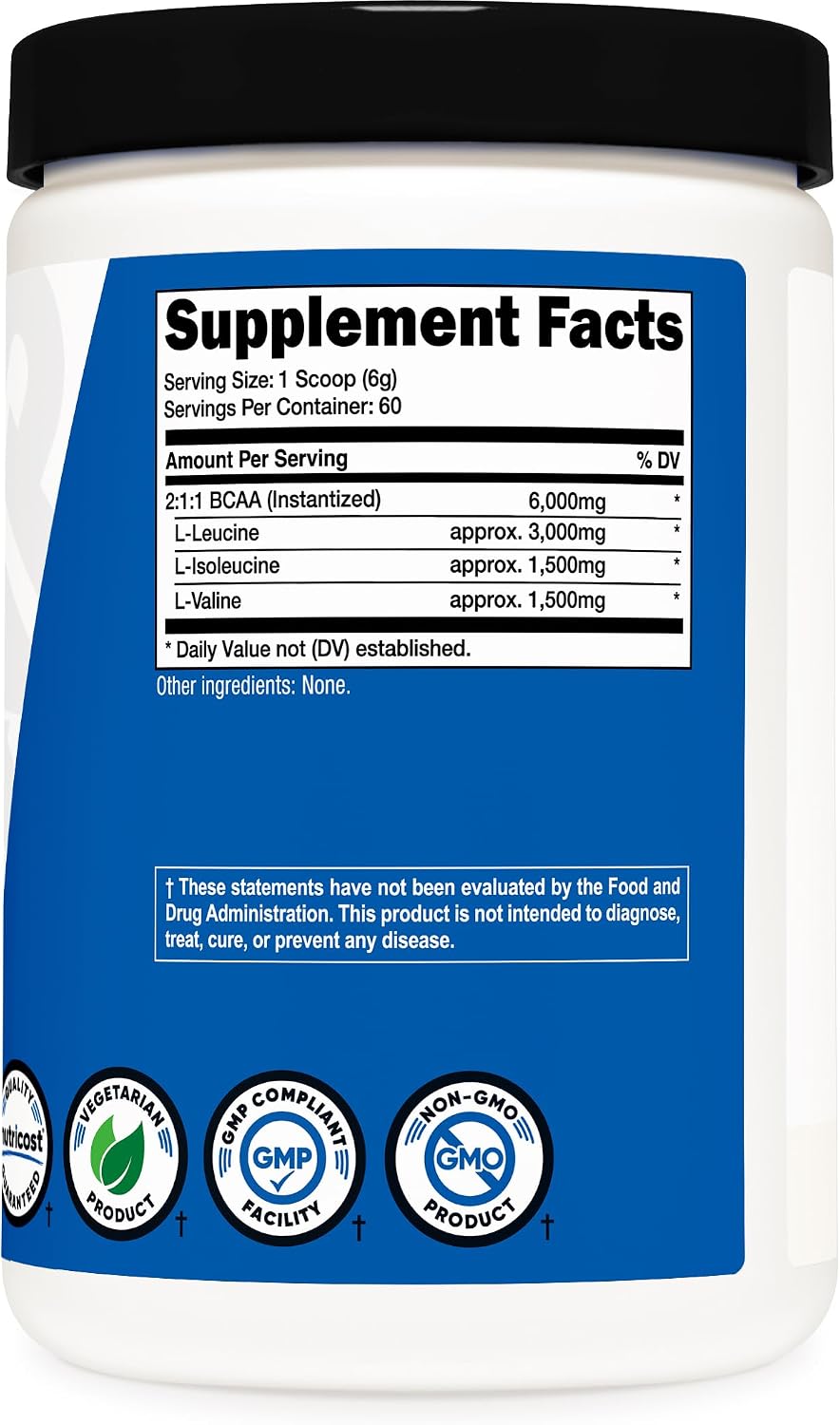 Nutricost BCAA Powder (Strawberry Kiwi, 90 Servings) - Optimal 2:1:1 Ratio